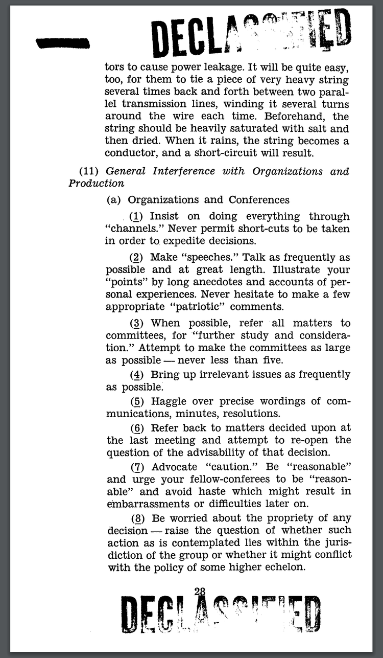 Simple Sabotage, a now-declassified CIA field manual